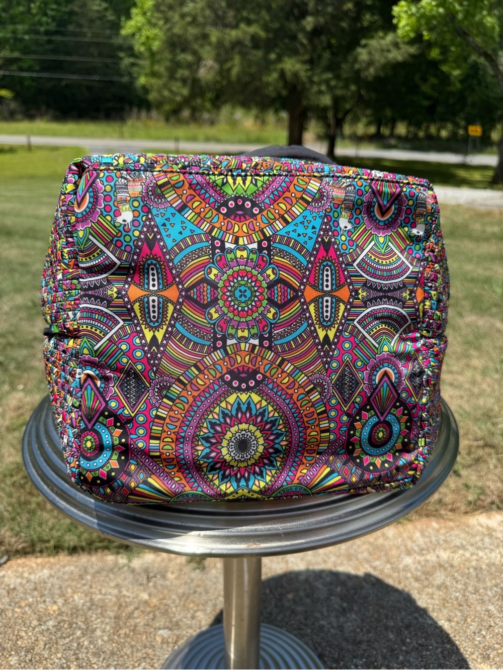 Sakroots Black-Handled Multicolor Patterned Tote with Matching Pouch - Picture 3 of 5